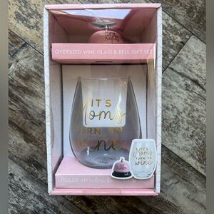2 for $20 sale: It’s moms turn for wine, 30 oz wine glass and table top bell.